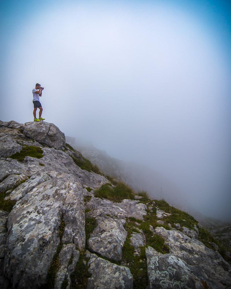 laurent taking photos in the fog