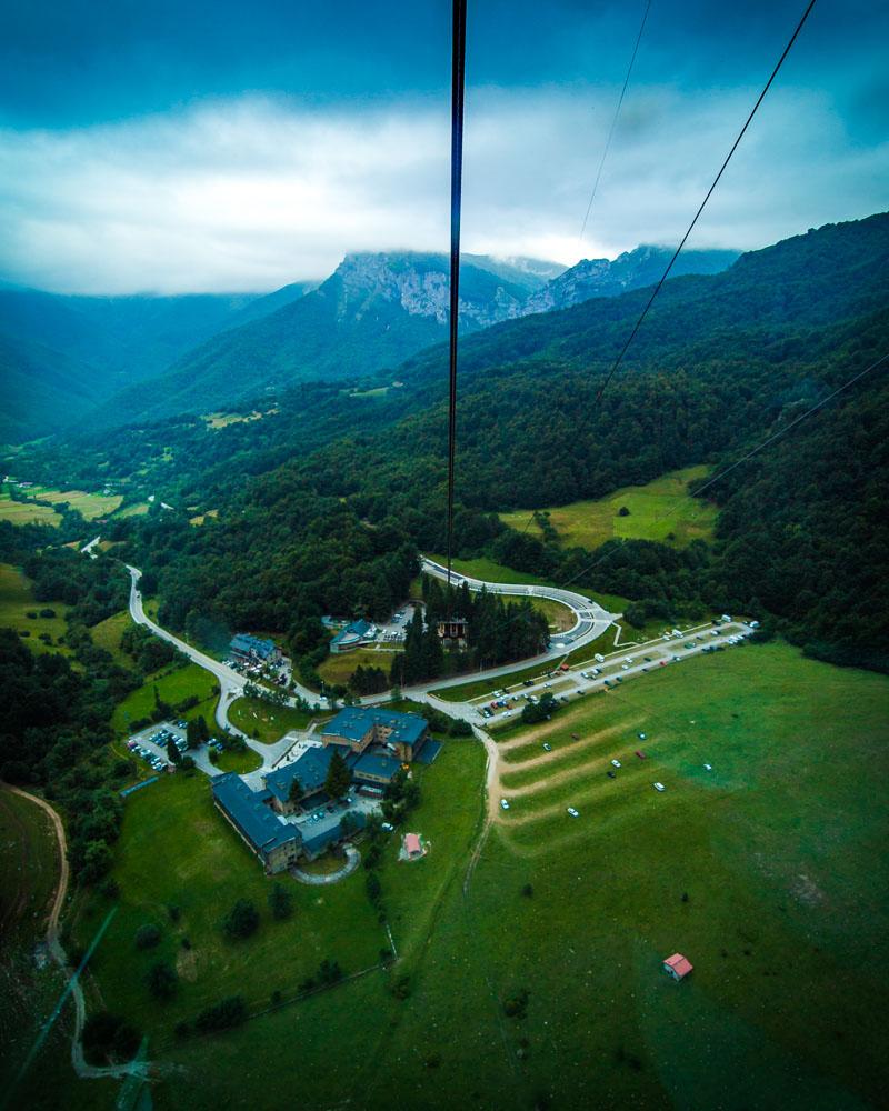 view from the picos de europa cable car