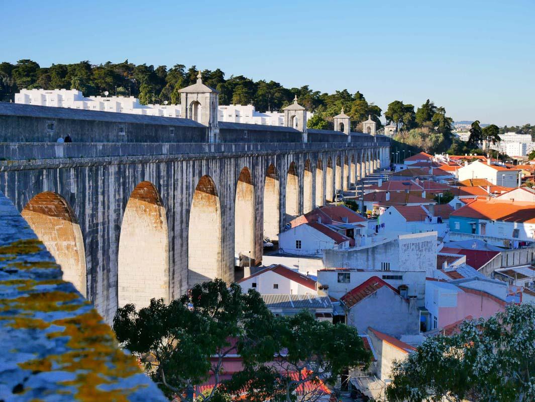 the aguas livres aqueducto in lisbon