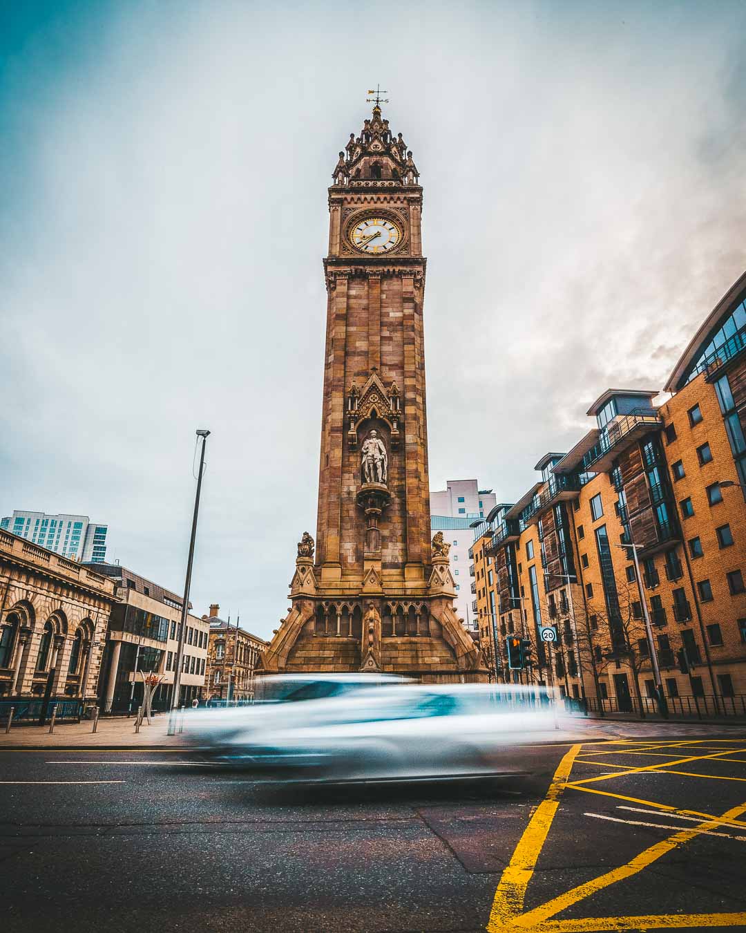 the albert memorial clock belfast from the front