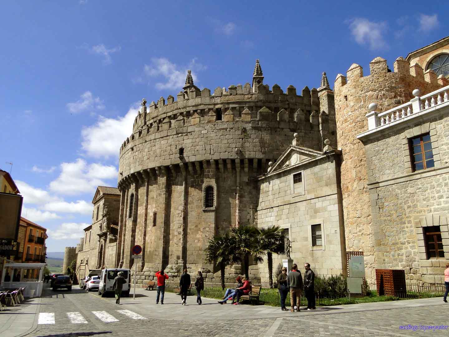 the back of the avila cathedral fortress in avila spain