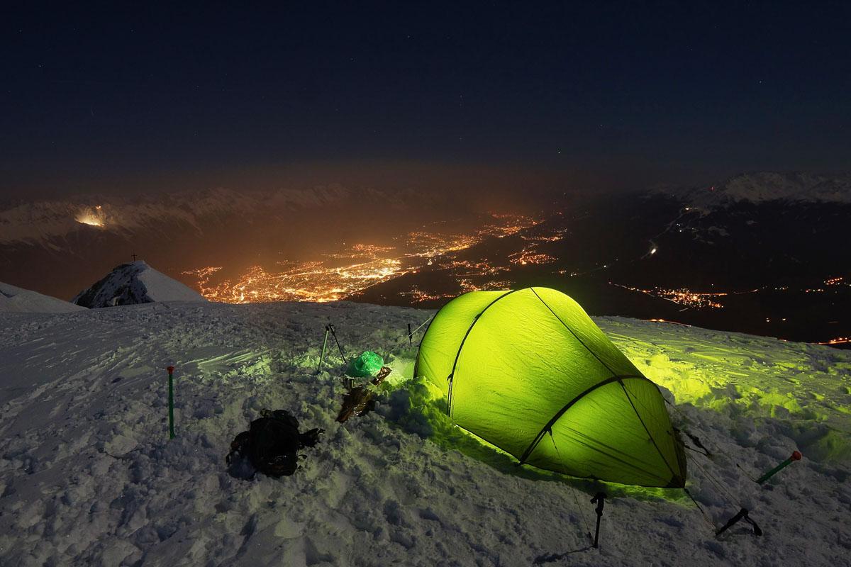 camping in snow in one of the best 4 season 6 person tents