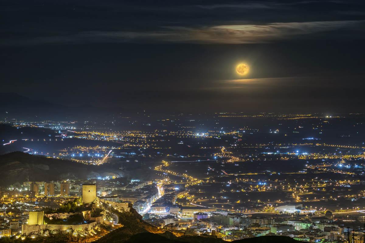 the lorca castle at night a famous castle in spain