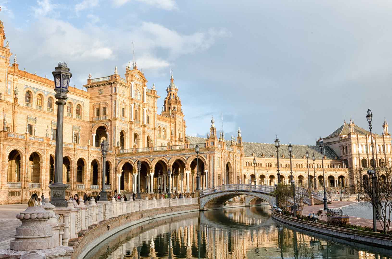 the main plaza in seville during a day trip to seville from madrid