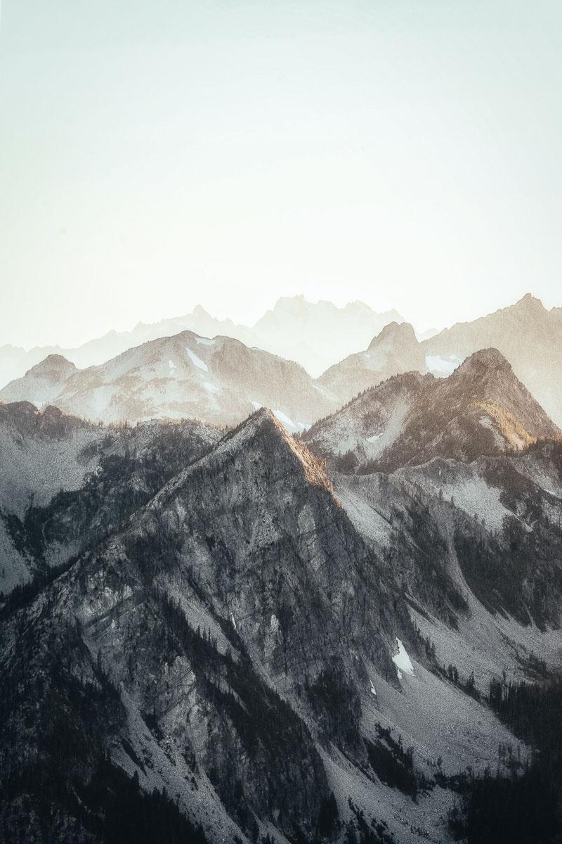 the peaks of the alps at sunrise