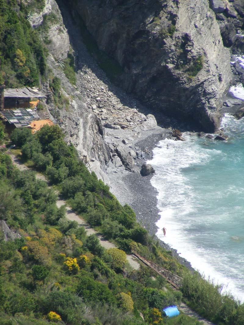 the secluded guvano beach cinque terre the nudist beach in cinque terre