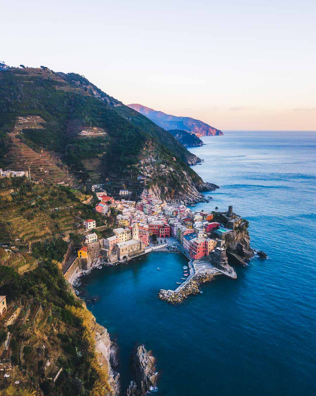 vernazza cinque terre from above