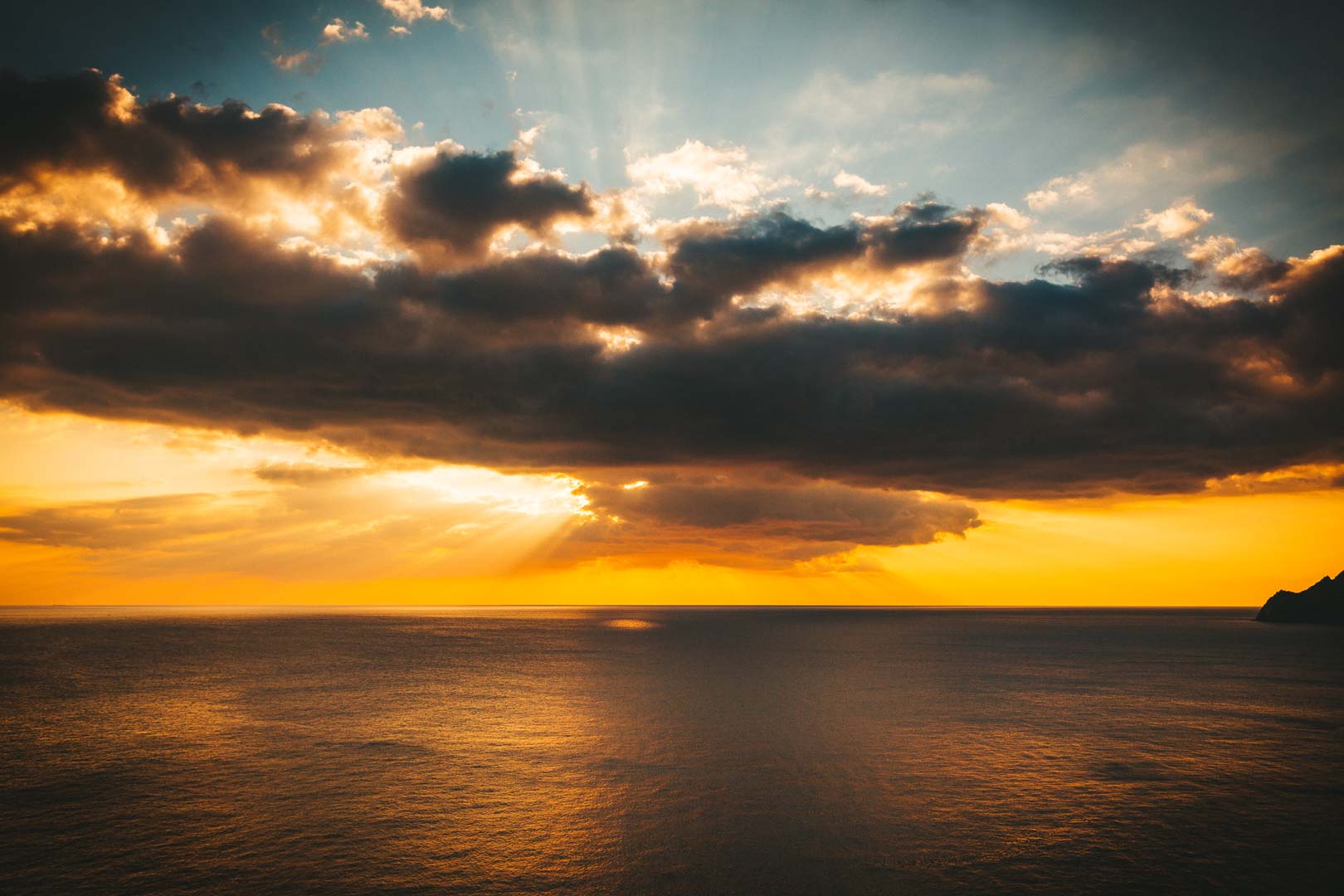 sunset in the cinque terre