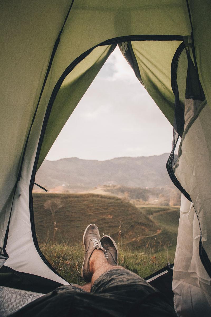 view from a 4 person instant cabin tent