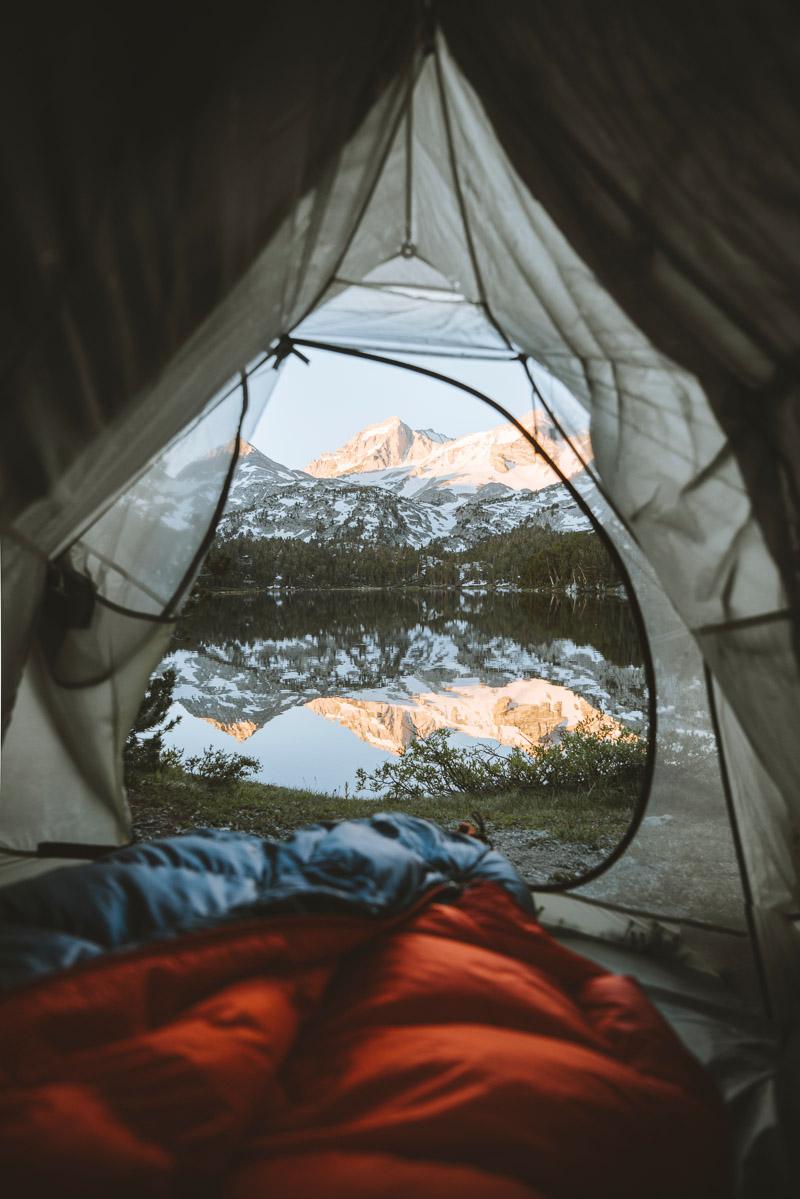 watching the sun rise inside of the best 6 person tent