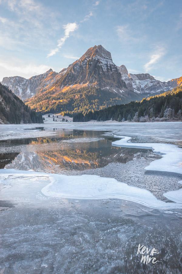 cropped reflection glarus switzerland