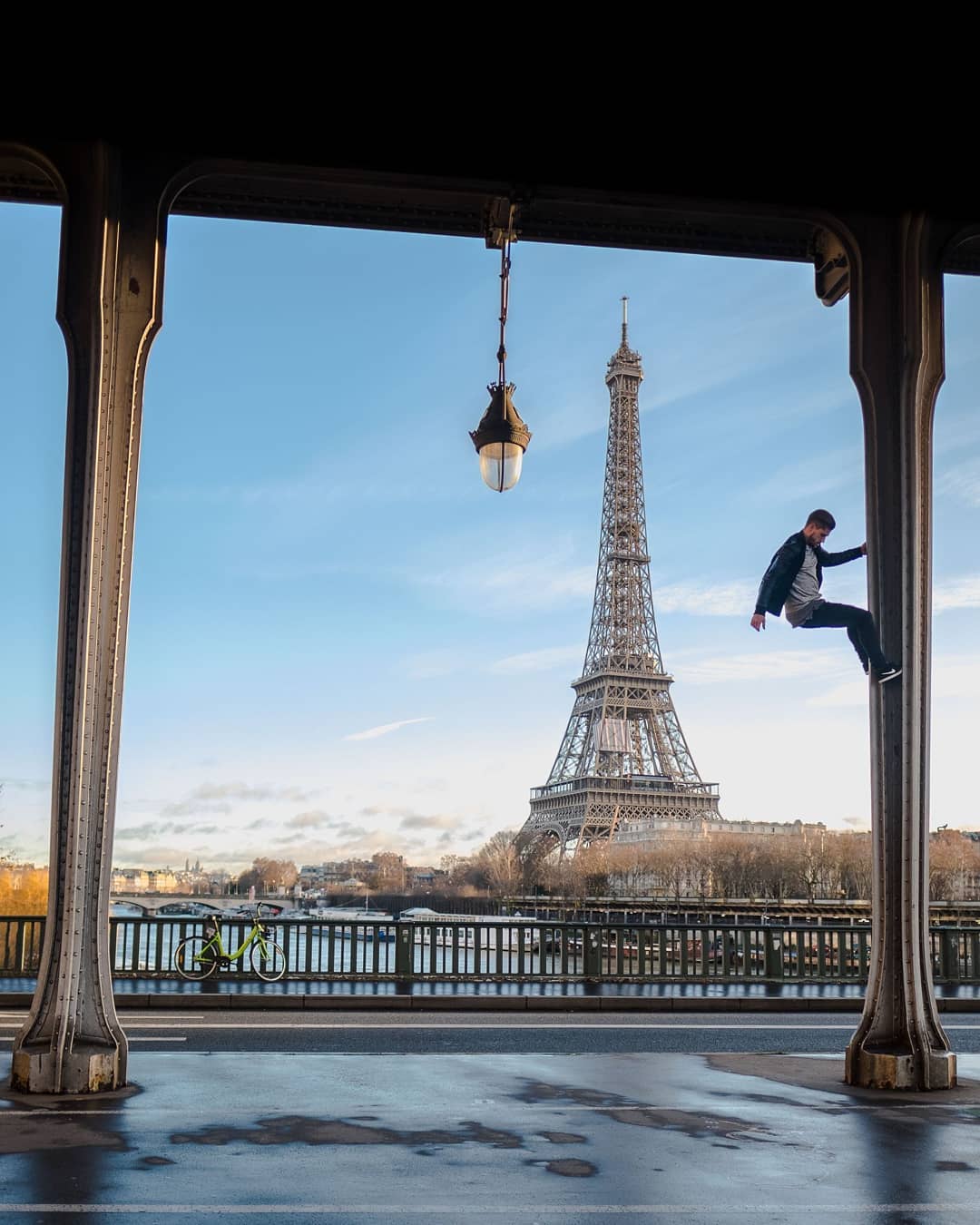 eiffel tower from under bir hakeim bridge