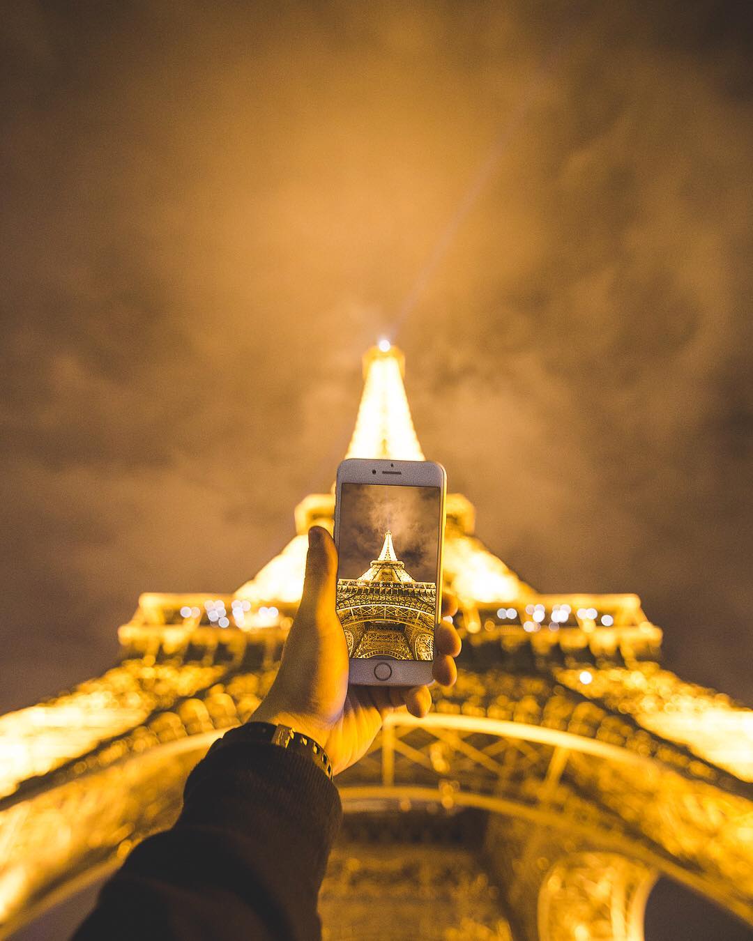 eiffel tower from under it