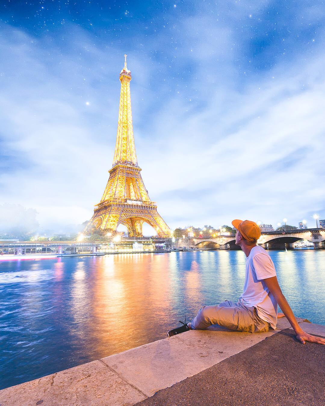 Eiffel tower from seine banks