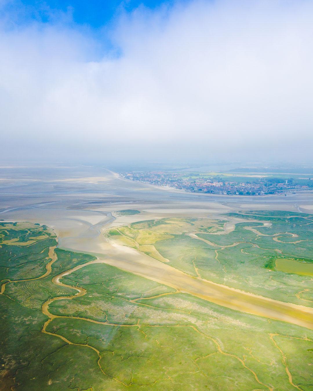 flying over the baie de somme with light