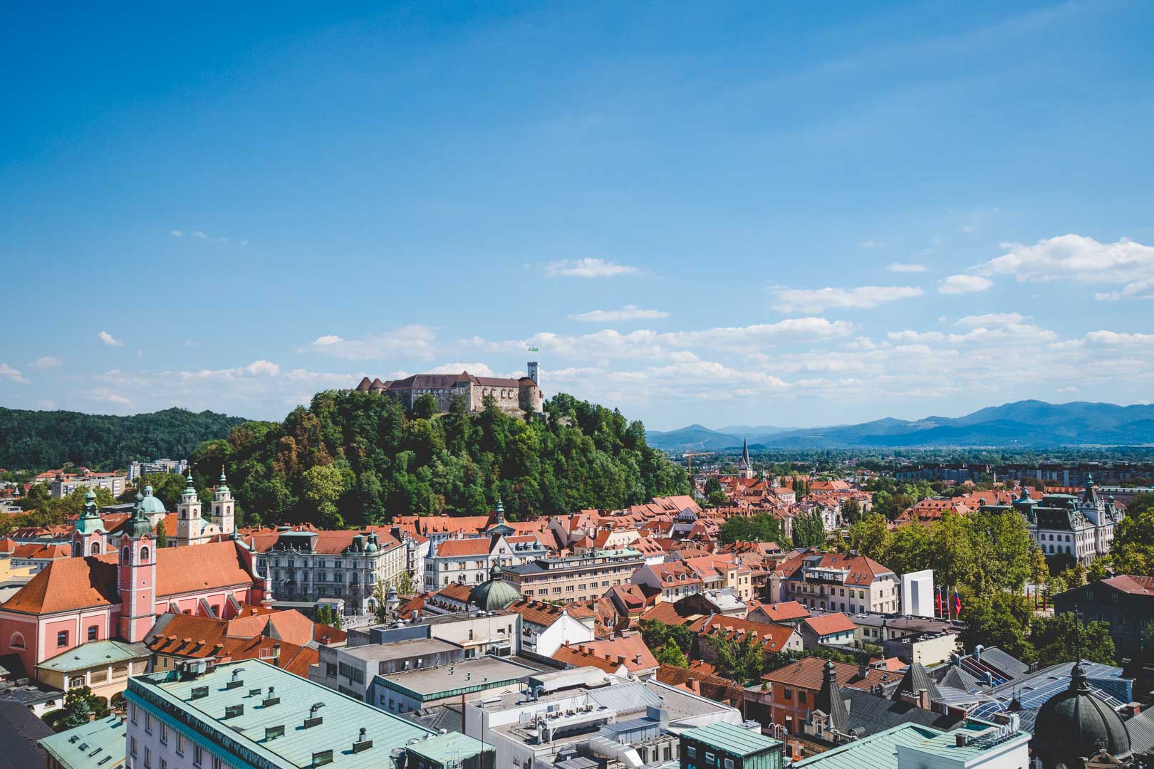 watch over ljubljana in a rooftop bar