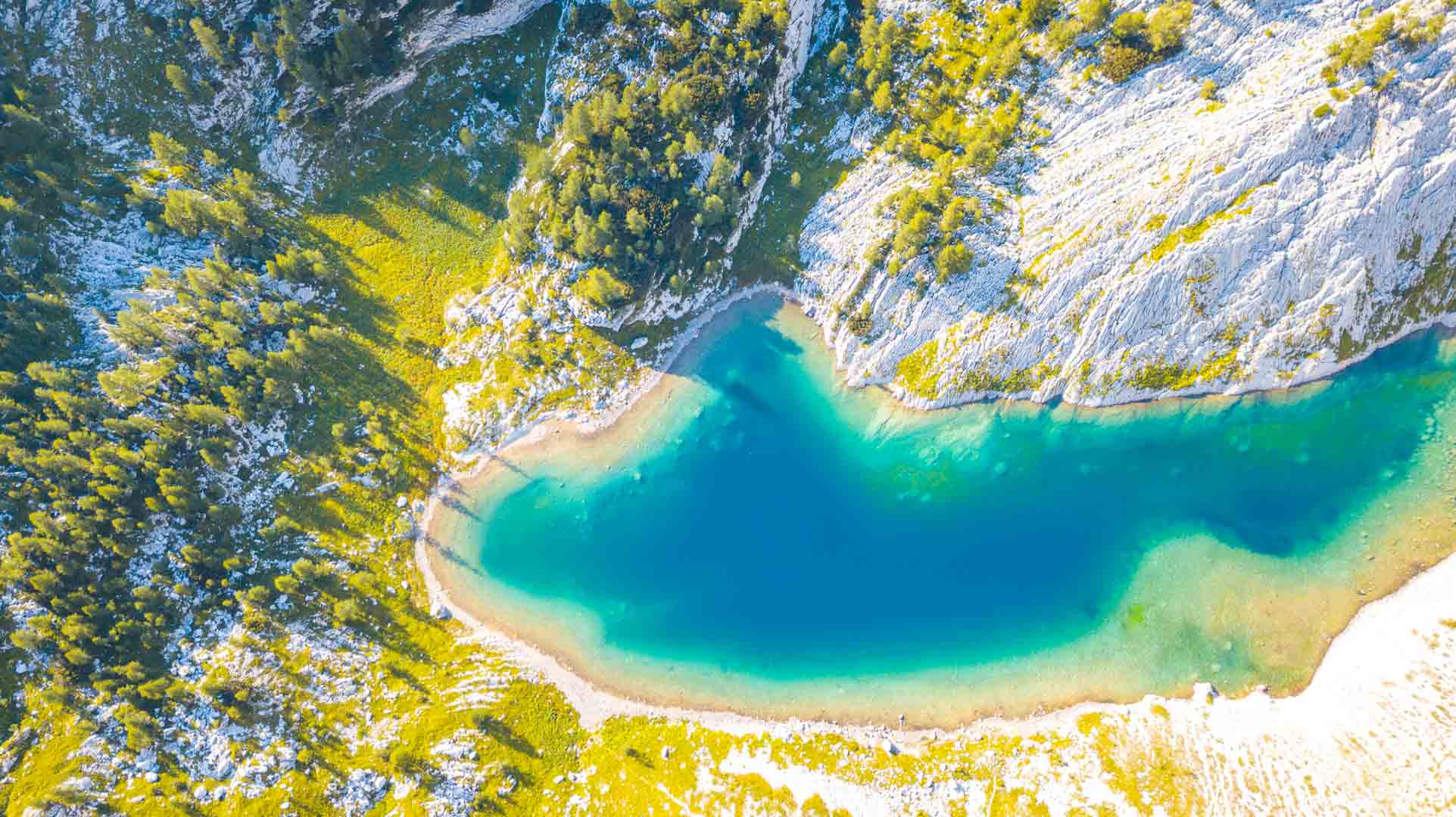 Lake Ledvica from the sky