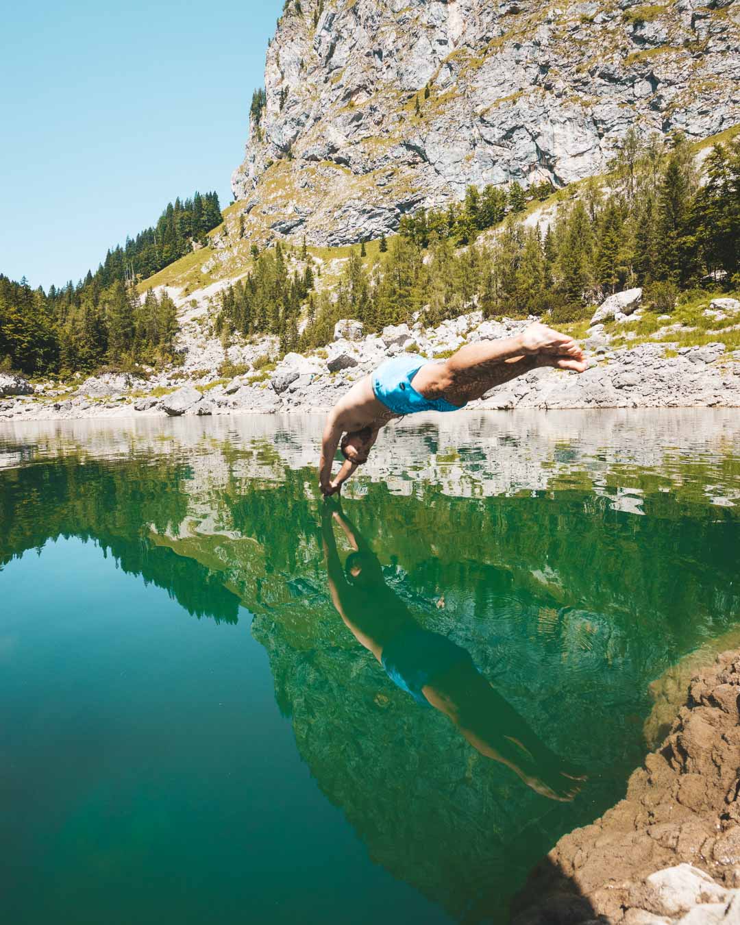 Taking a dip in the Black Lake