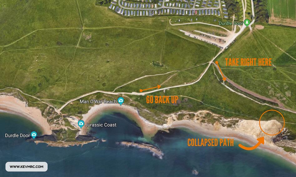 durdle door map to lulworth cove hike