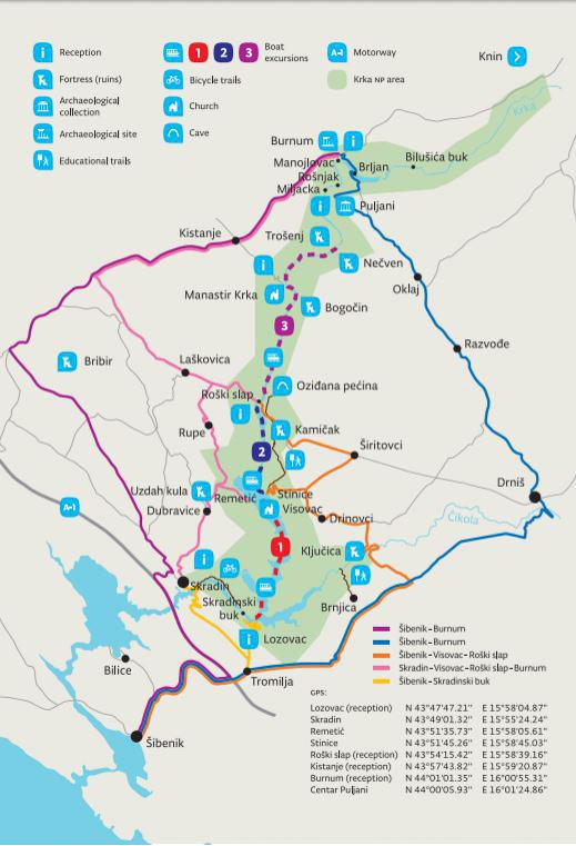 krka national park map