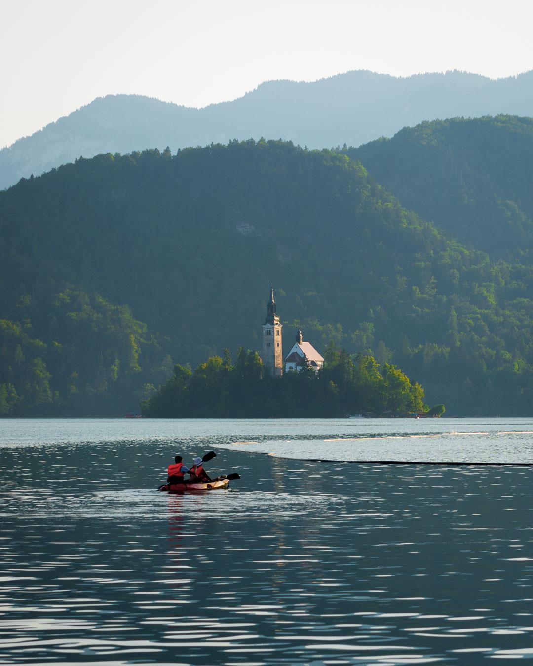 kayak on lake bled slovenia
