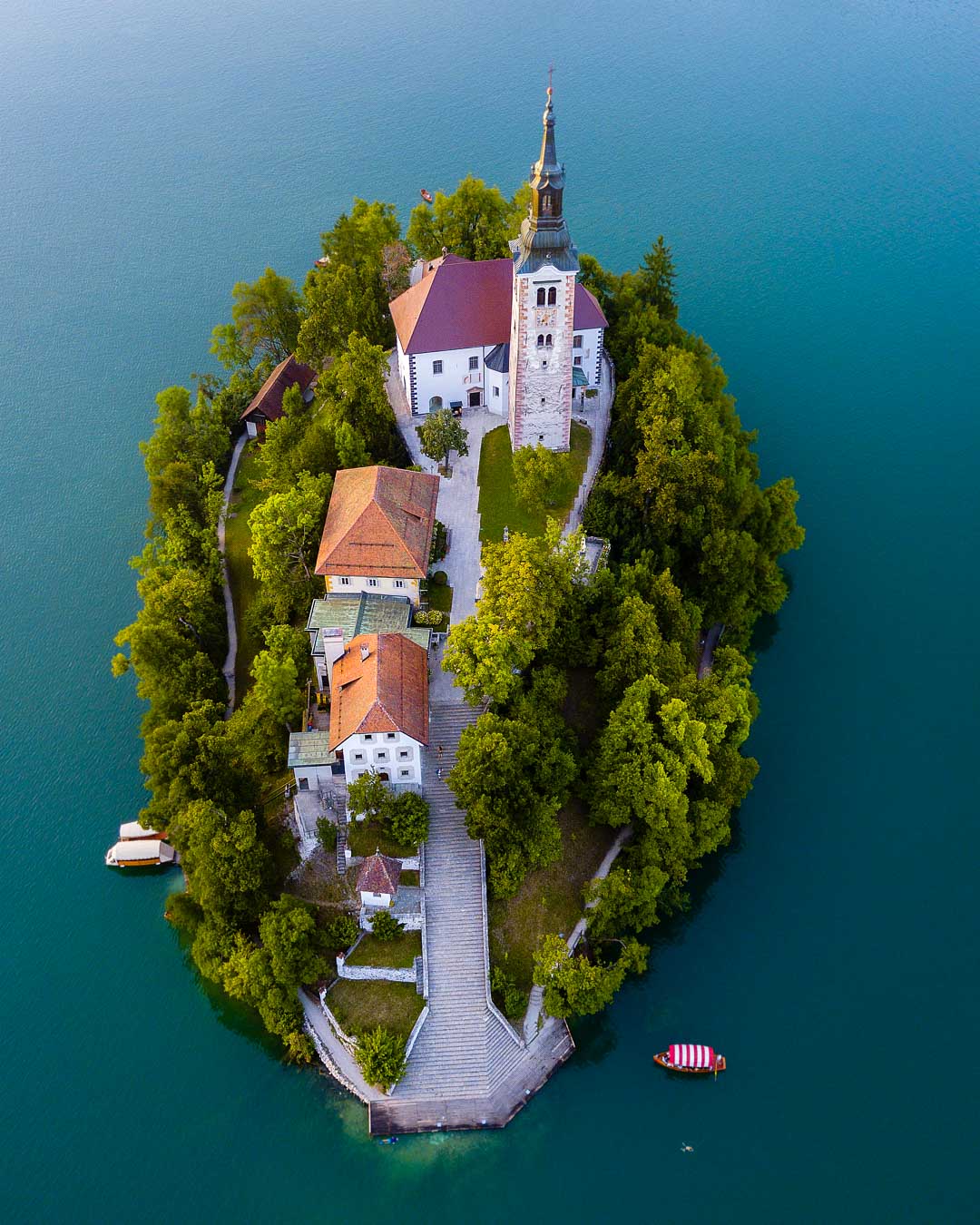 Bled island as seen from above