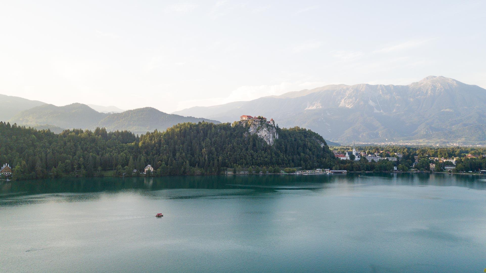 lake bled slovenia with bled castle in the background
