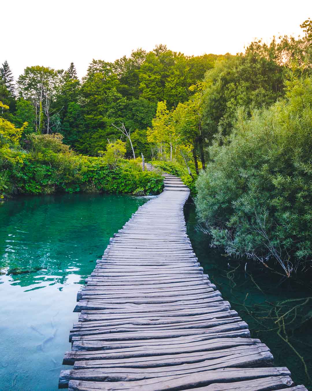 wooden path over plitvice lakes