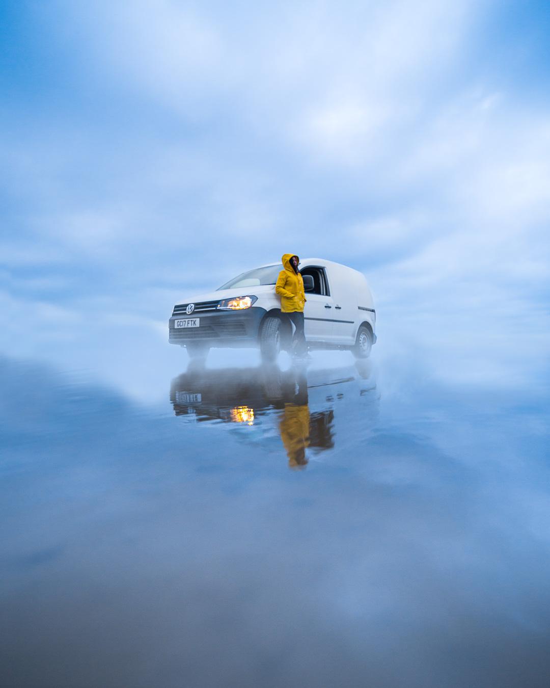 car reflection in worbarrow