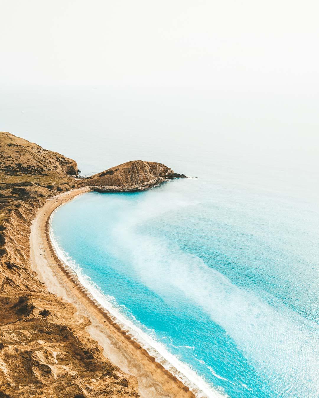 view from the top of the worbarrow bay hike