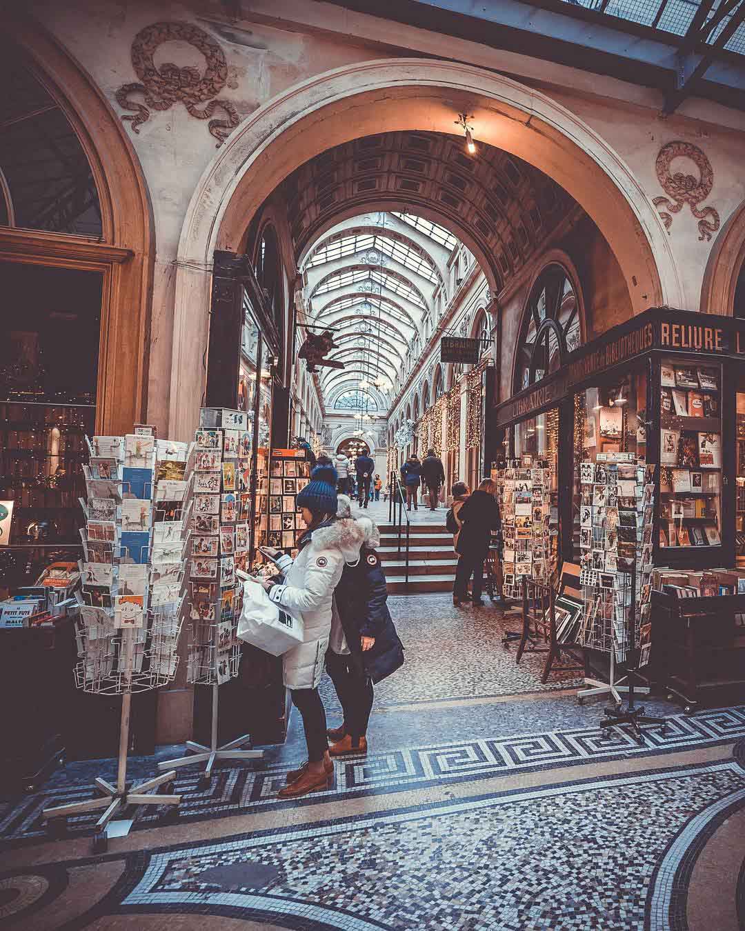 paris in winter in galerie vivienne