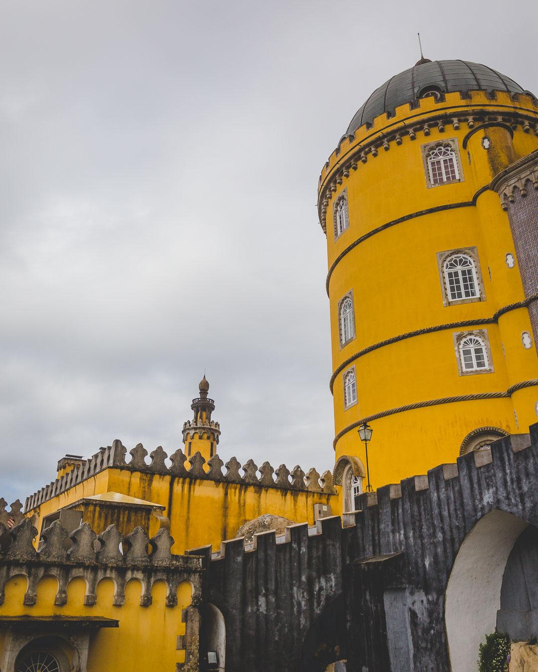 yelllow buildings in pena palace