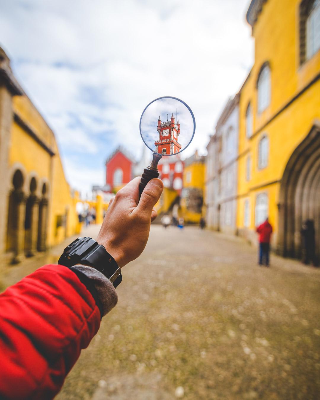 fun magnifying glass image of pena palace