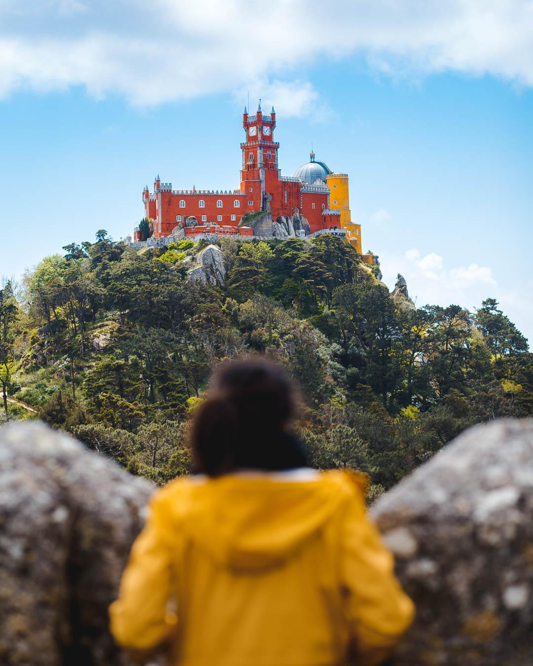 pena palace as seen from castle of the moors