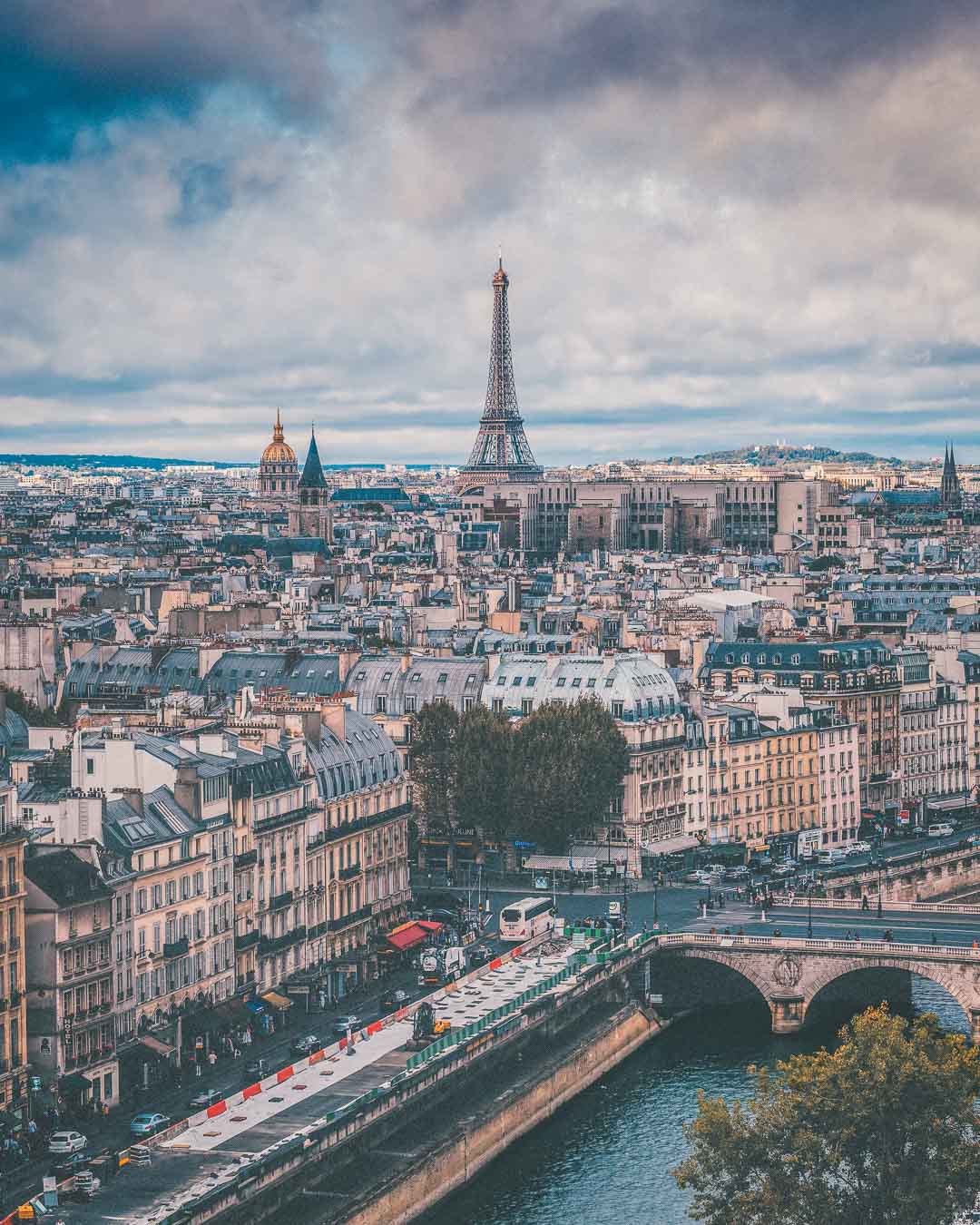 eiffel tower from notre dame de paris