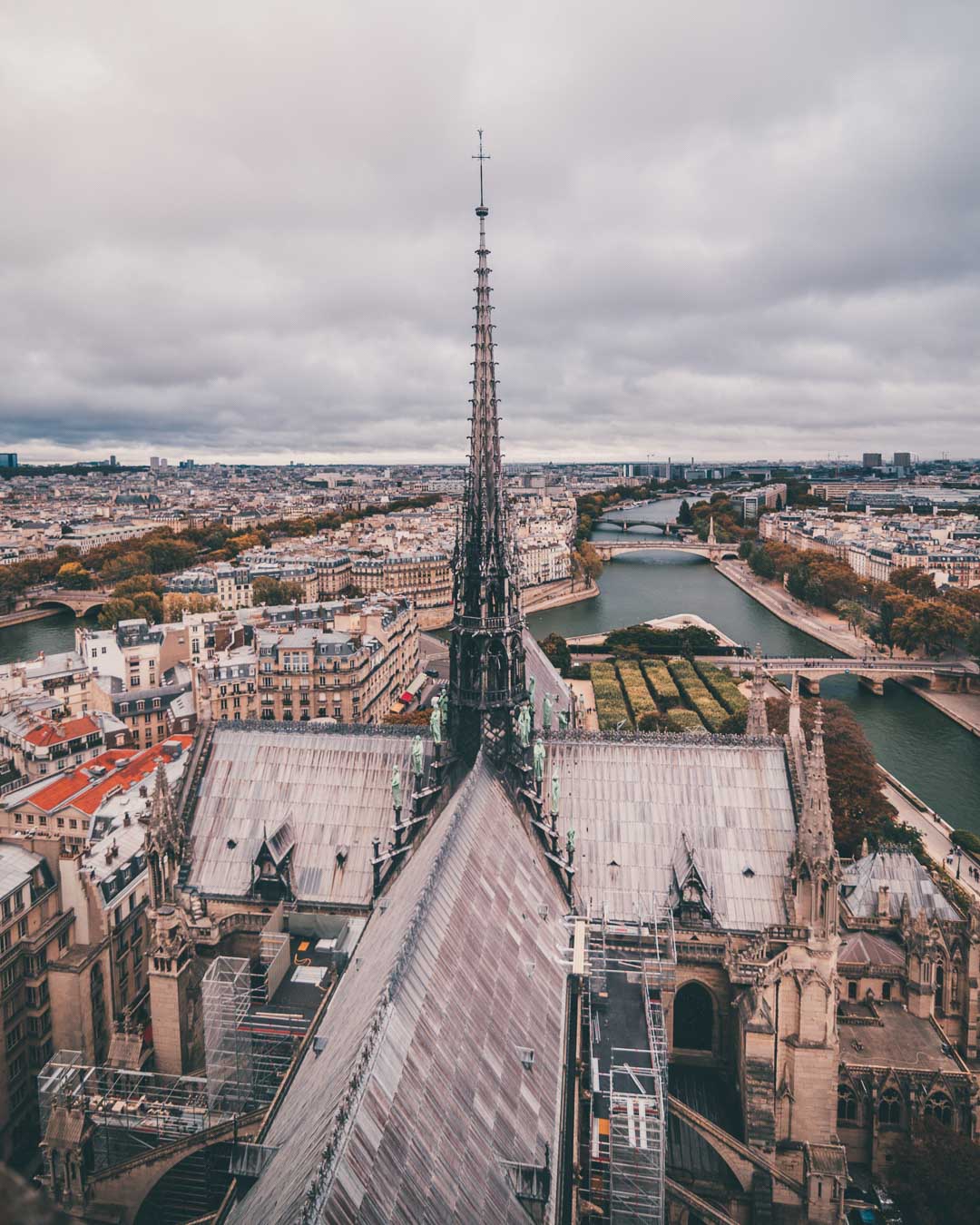 from above notre dame de paris