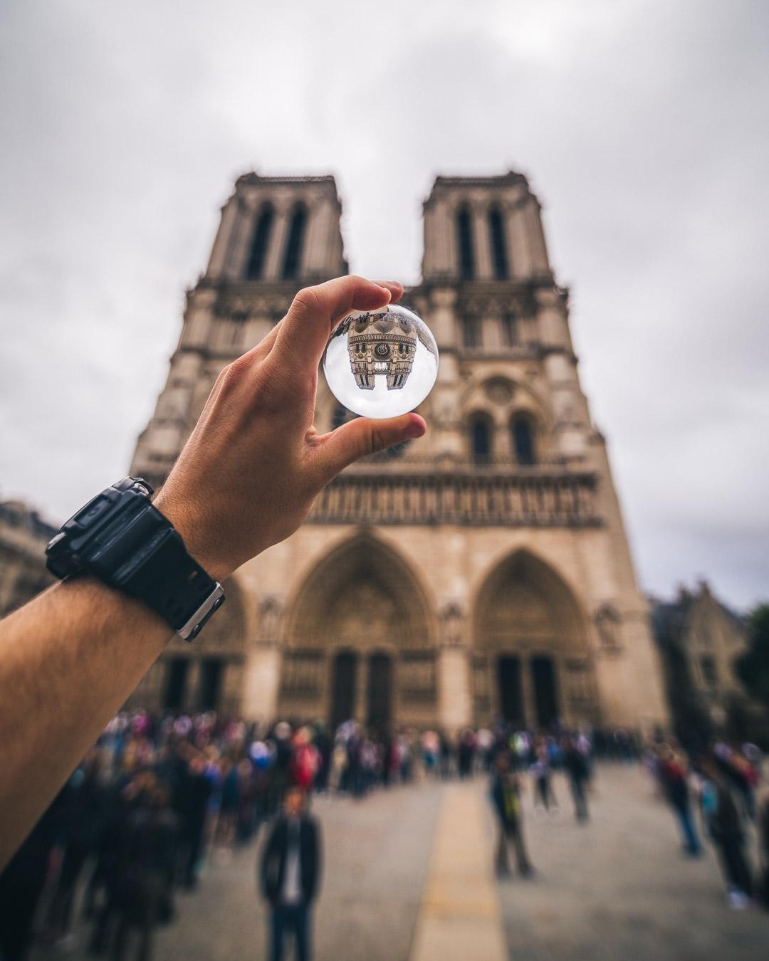 reflection of notre dame de paris