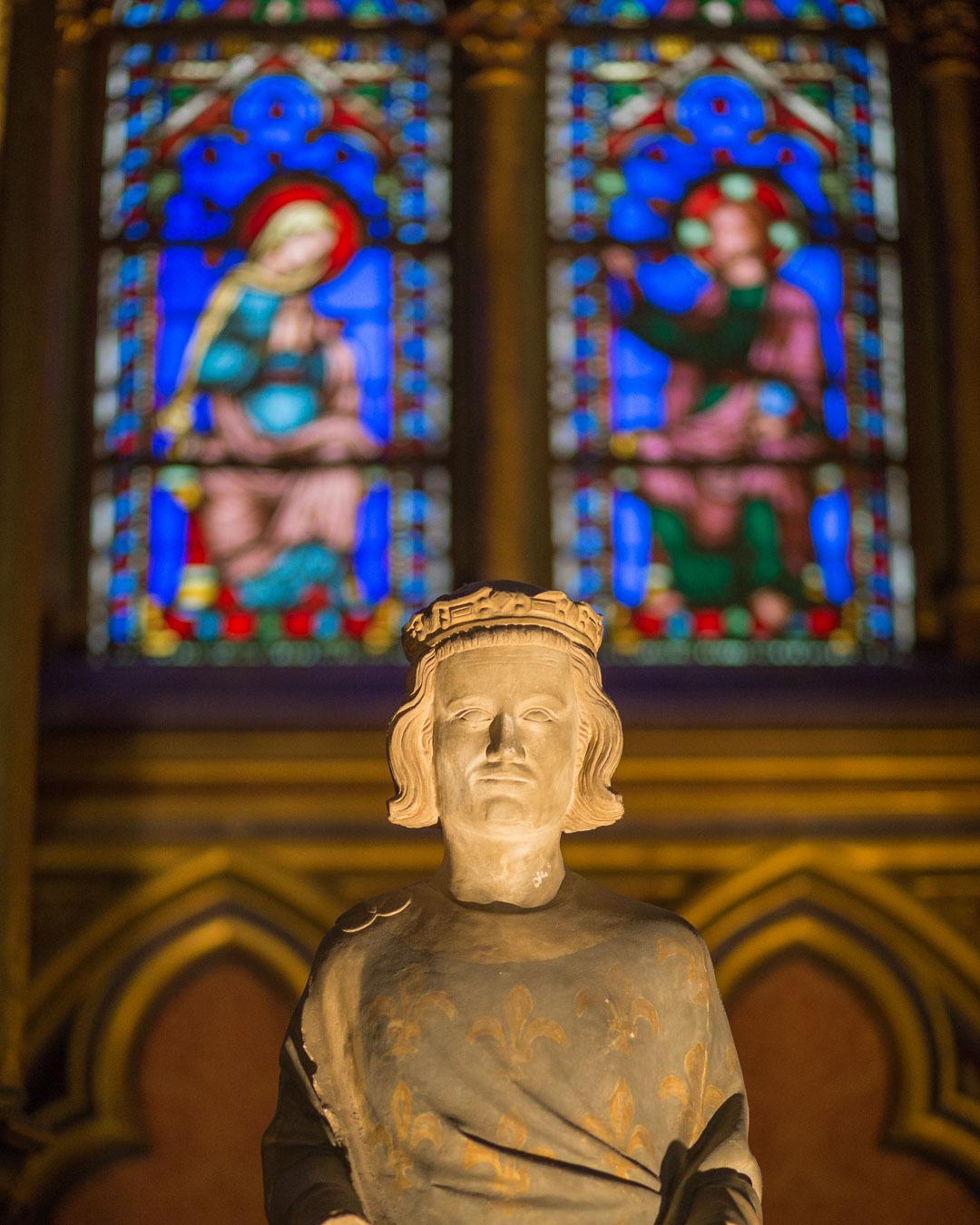 close up statue in lower chapel