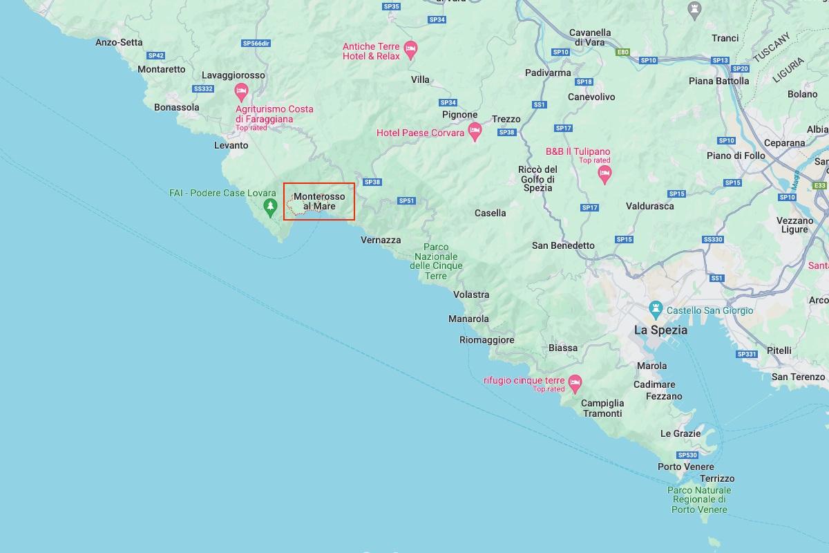 map of monterosso cinque terre