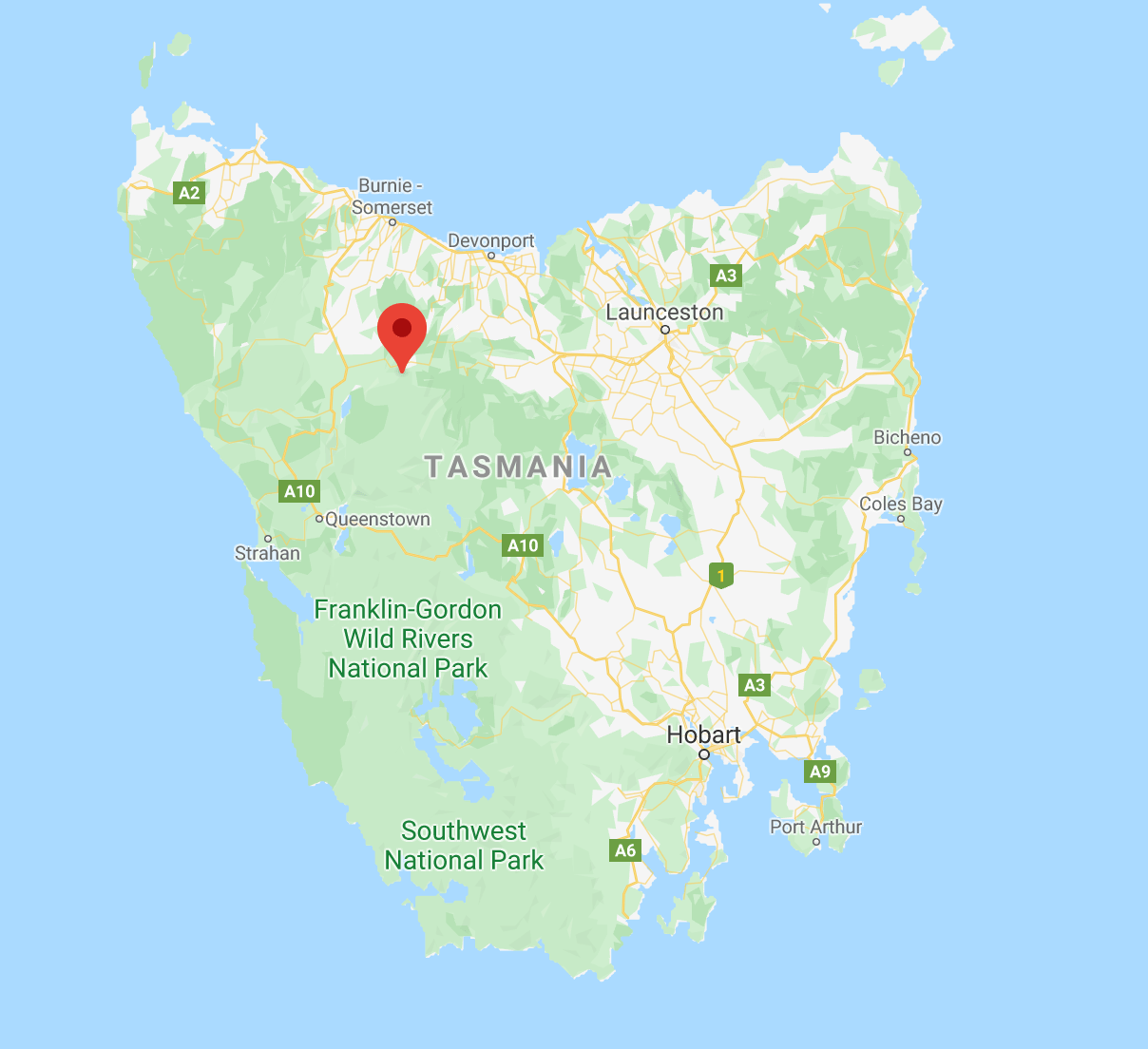 map of cradle mountain in tasmania