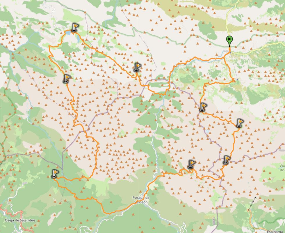 map of hike anillo extrem in picos de europa
