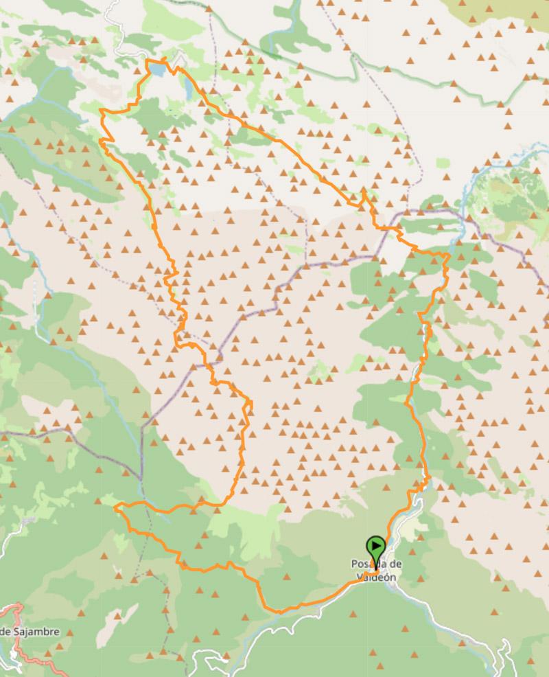 map of hike anillo vindio in picos de europa