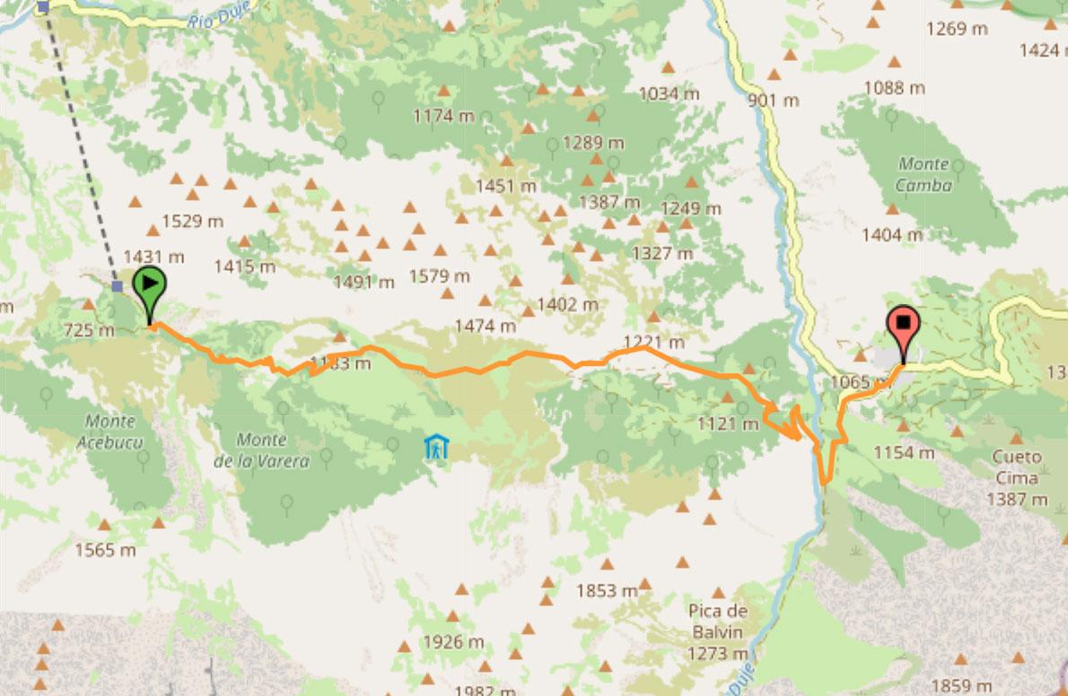 map of hike from bulnes to sotres asturias spain