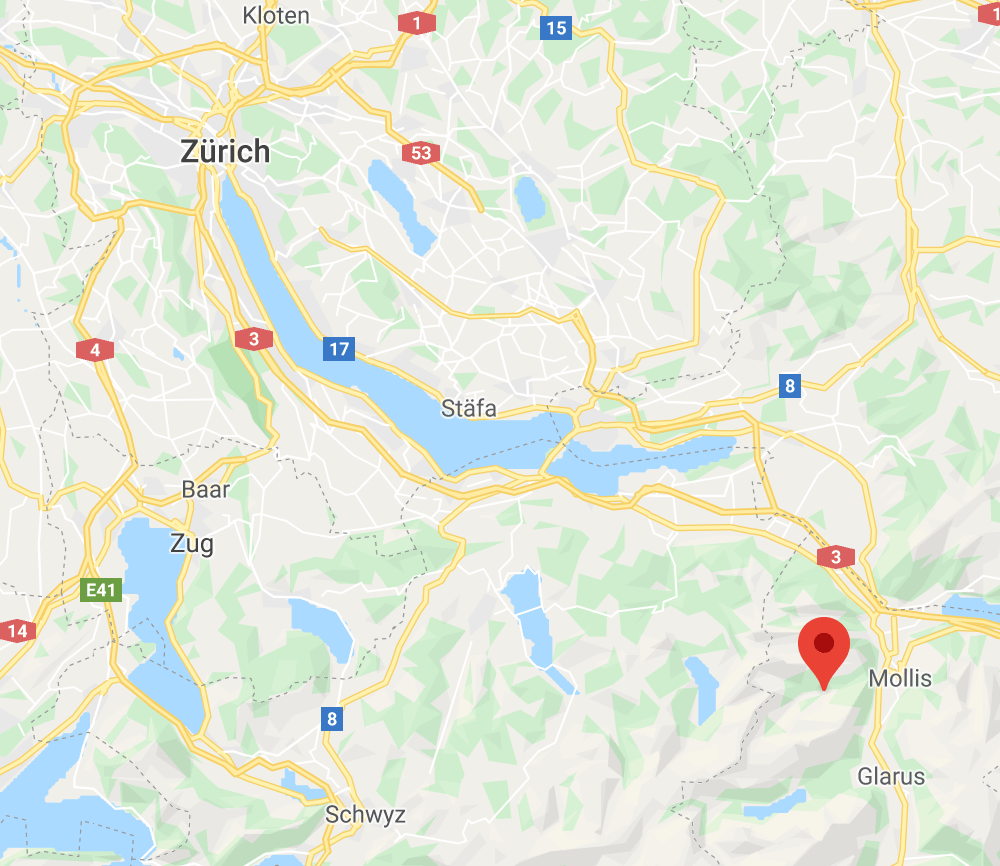 map of obersee lake in glarus switerzland