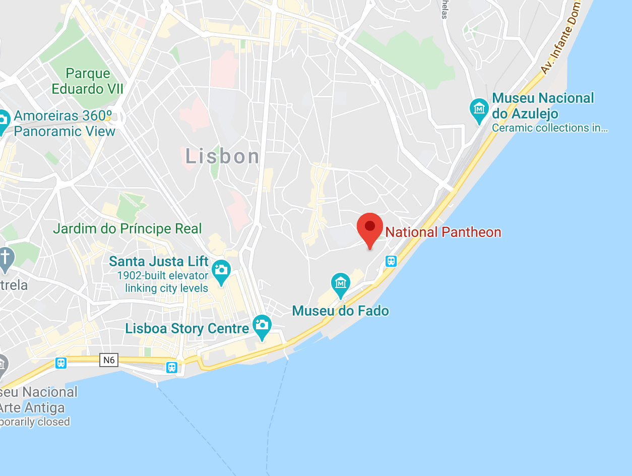 map of panteao nacional in lisbon portugal
