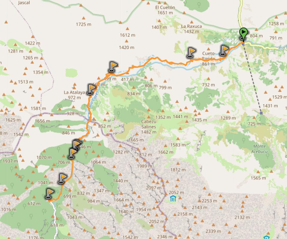 map ruta del cares hike asturias spain