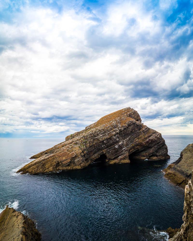rock in the sea in cabo de vidio asturias