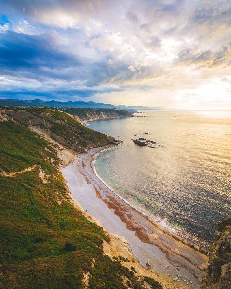 beach of cabo vidio spain from the top of the cliff