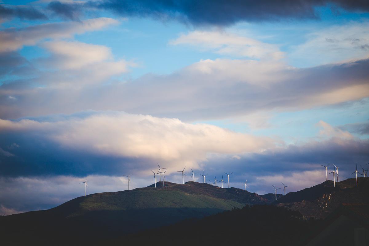 wind turbines in the distance