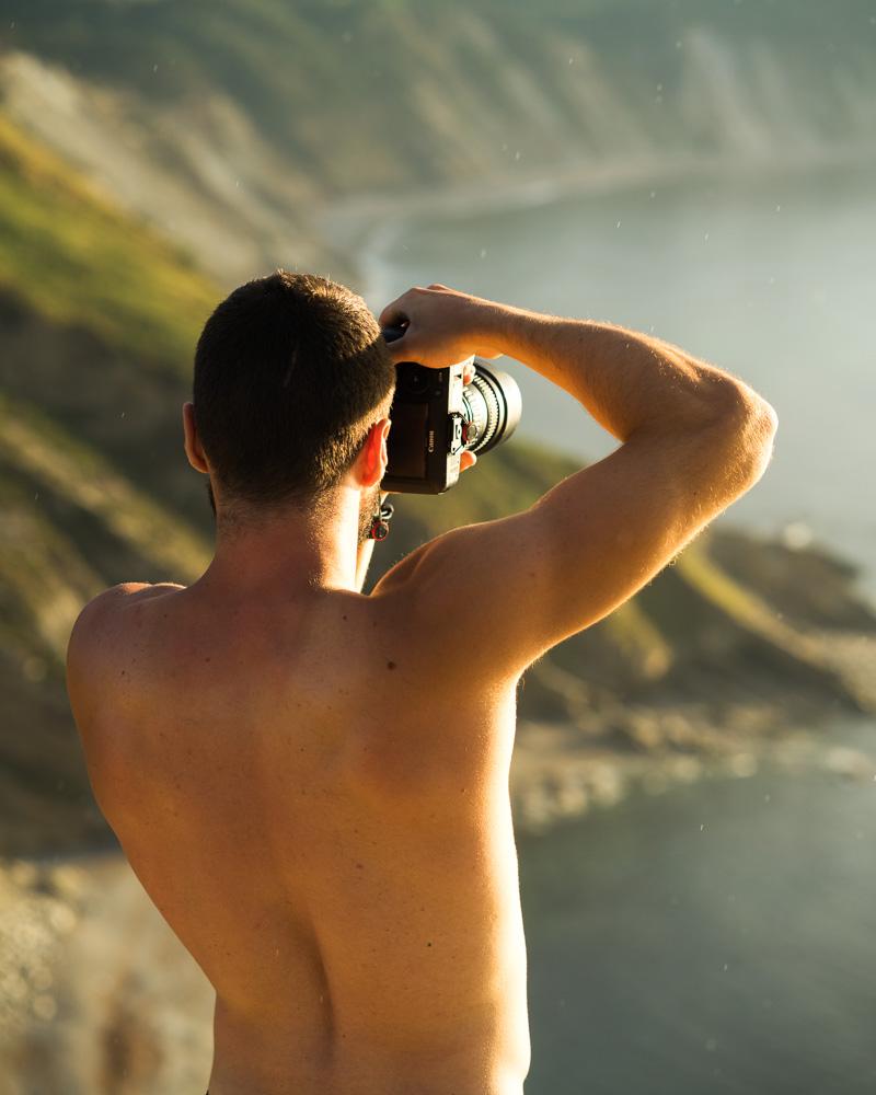 kevin taking photos of the golden light